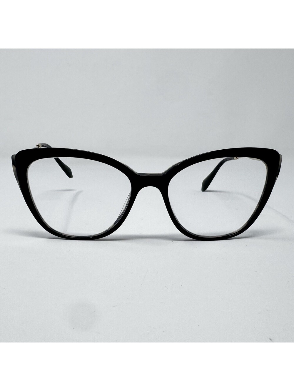 Miu Miu VMU 02Q ROK-1O1 Black Gold Cat Eye Eyeglass Frames 53-17-140
